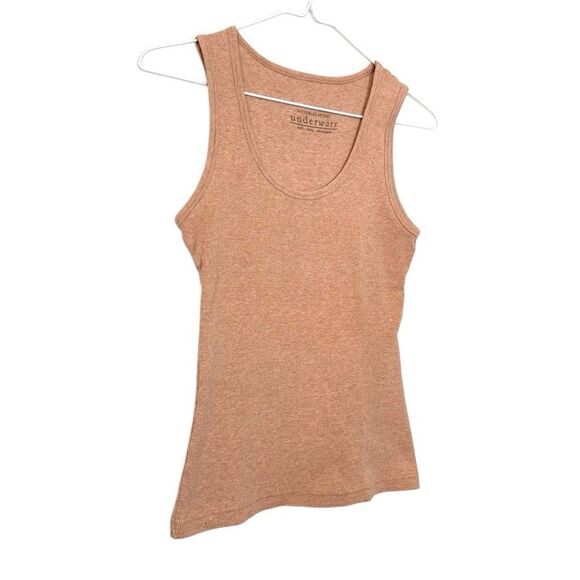 Victoria's Secret Underware Scoop Neck Ribbed Cotton Blend Tank Top Brown Small - Picture 2 of 5